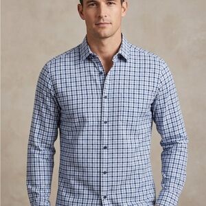 UNTUCKit Slim Fit Blue and White Check Dress Shirt